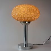 1940s Portuguese Art Deco Table Lamp with Gray Opaline Shade