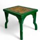 Antique Painted Accent Table with Vintage Floral Top, Bohemian Style