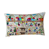 Hand-embroidered cushion