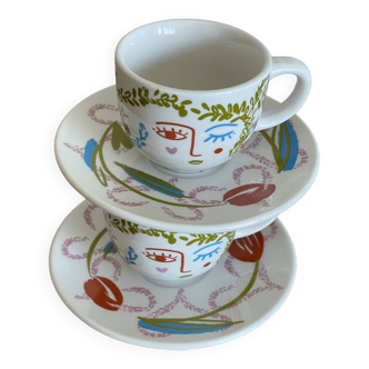 Duo of Picasso Fragonard cups