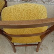 Louis Philippe period chair trimmed with yellow velvet in wood
