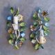 Colorful painted metal floral wall light