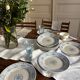 Set of 10 Sarreguemines “Balkan Blue” dessert plates / antique porcelain