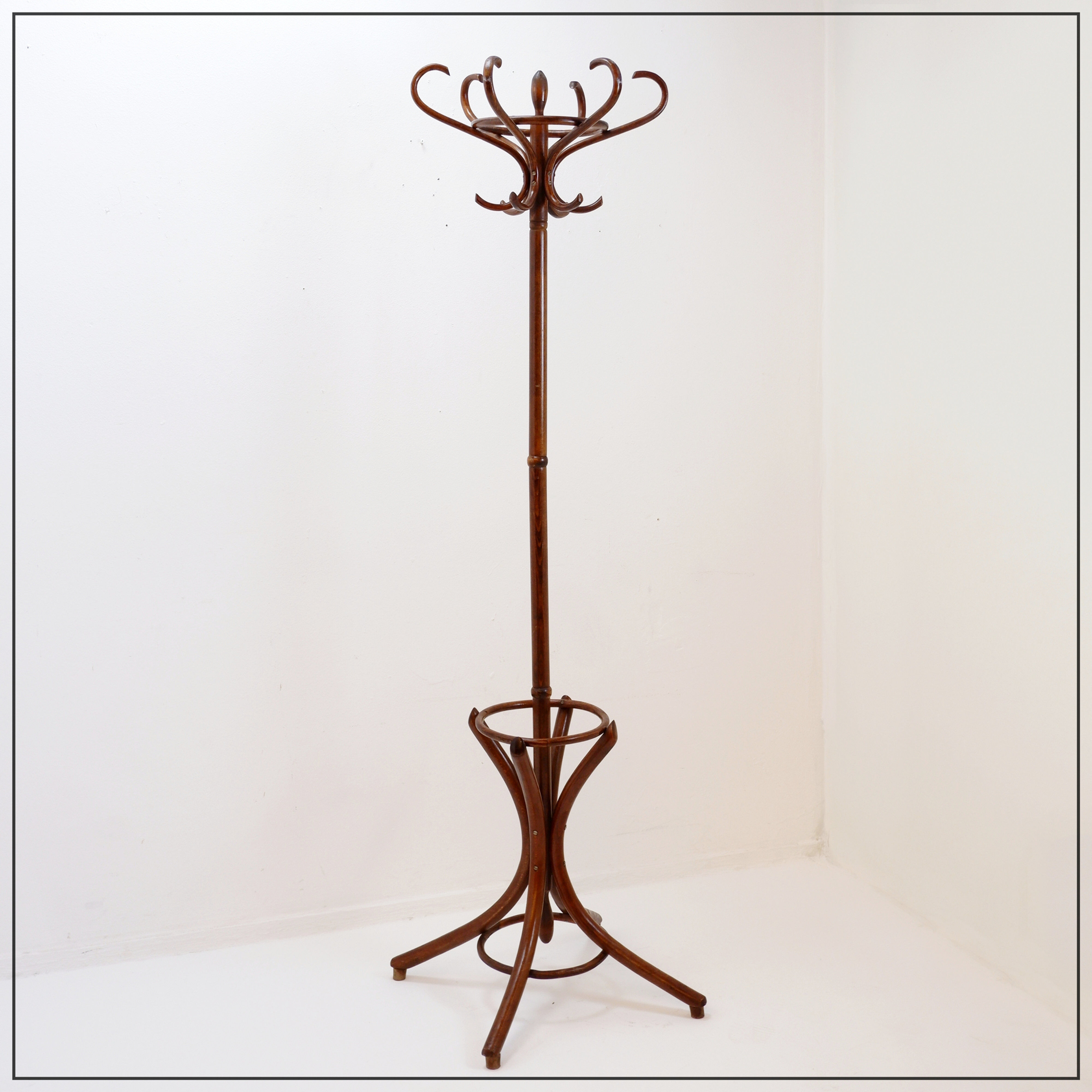 Porte manteau perroquet vintage en bois courbé