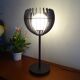 Design flower lamp 80's black metal - chromed metal globe ball - 55,5 cm