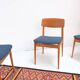 Set of 4 vintage chairs, 1960s–70s retro style, reupholstered.