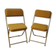 Chaises pliantes en velours orange 70's