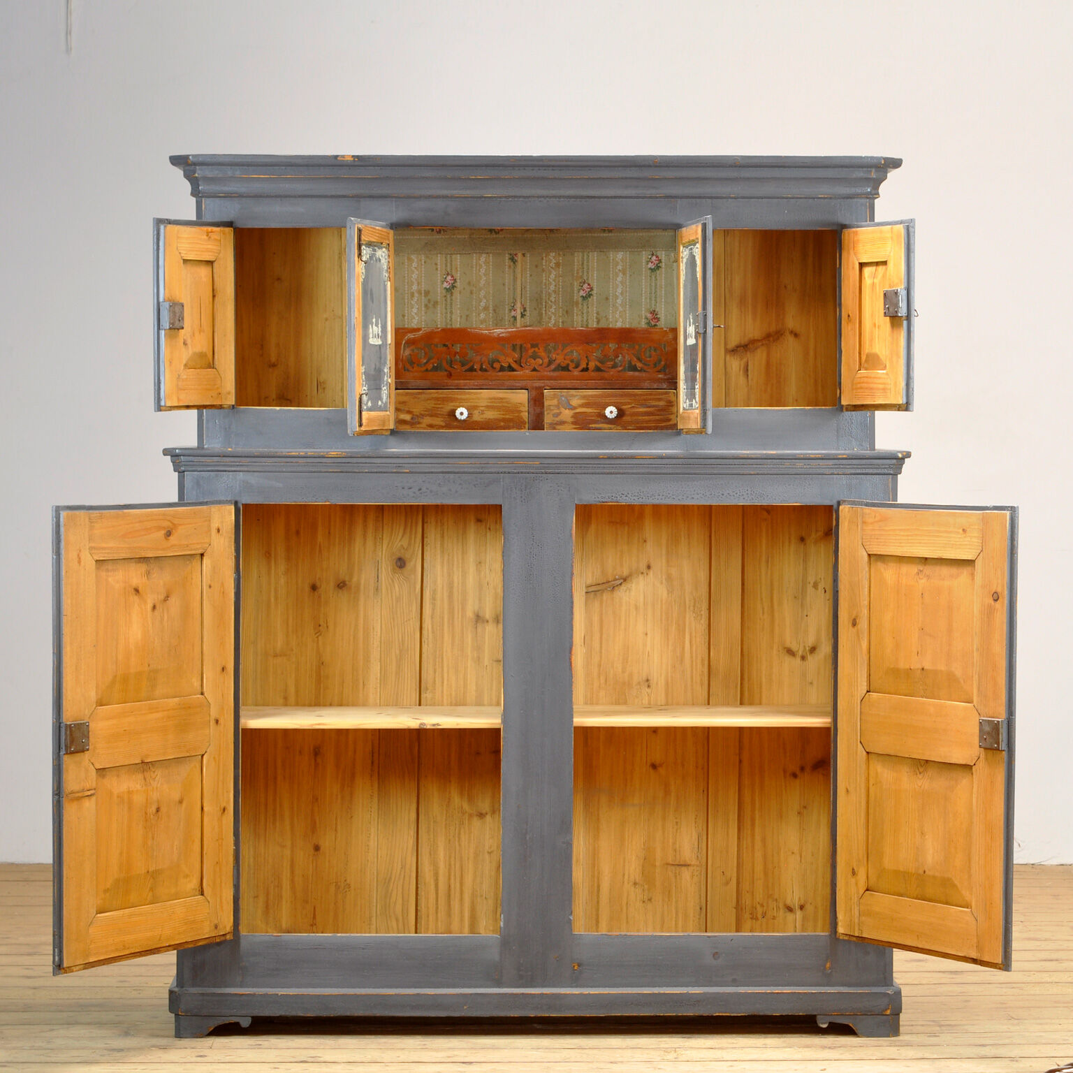 Solid Pine Kitchen Cupboard, 1920's