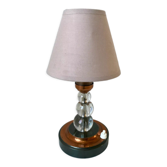 Table lamp in copper and art deco glass 30s
