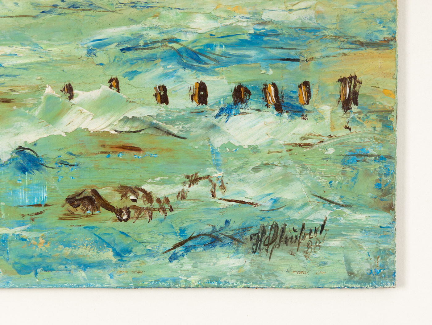 Seacoast, oil on plate