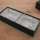 Pair of crystal salt cellars from Daum France with box and spoon.