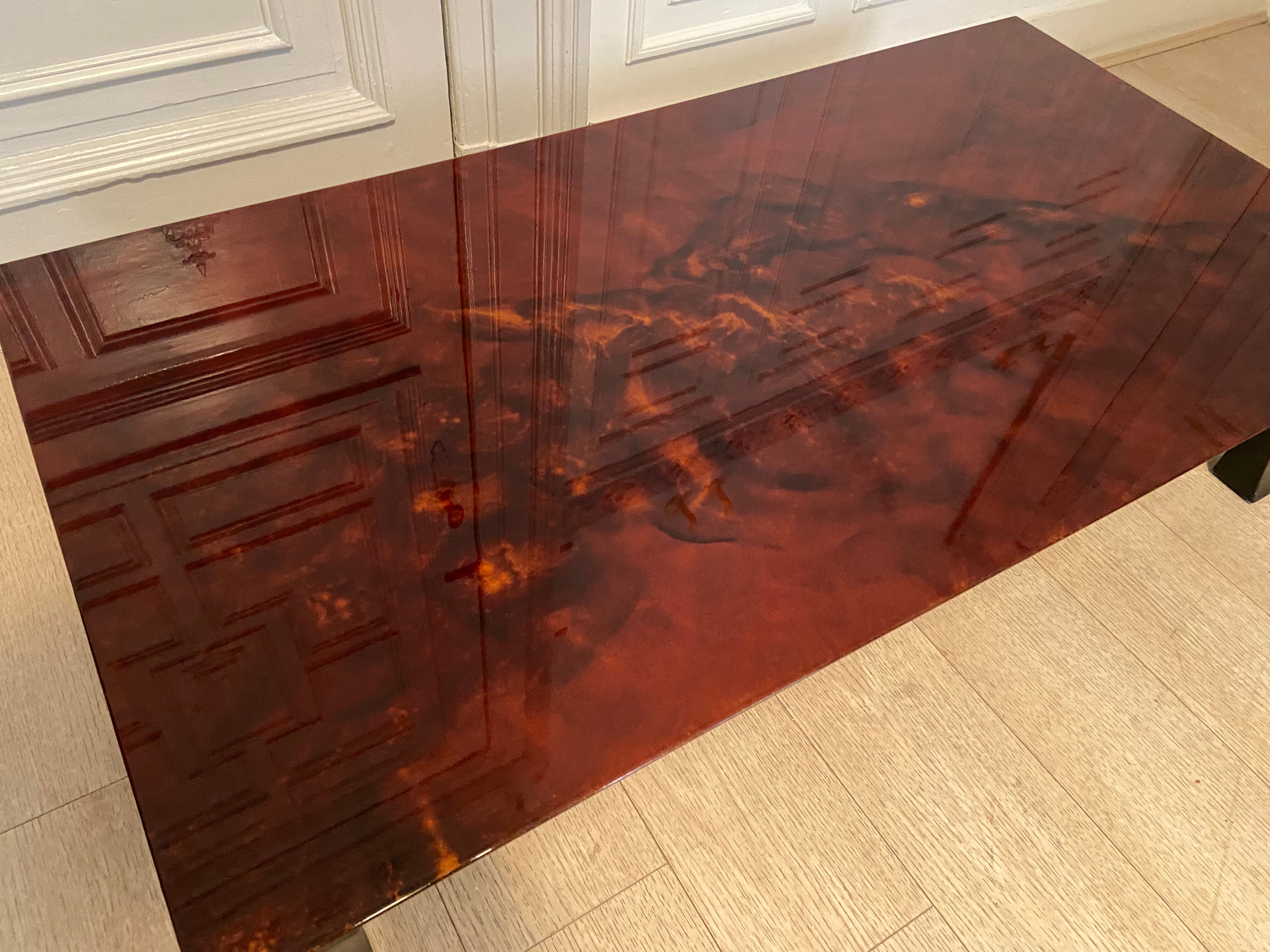 Coffee table, red and gold lacquer, 1970s