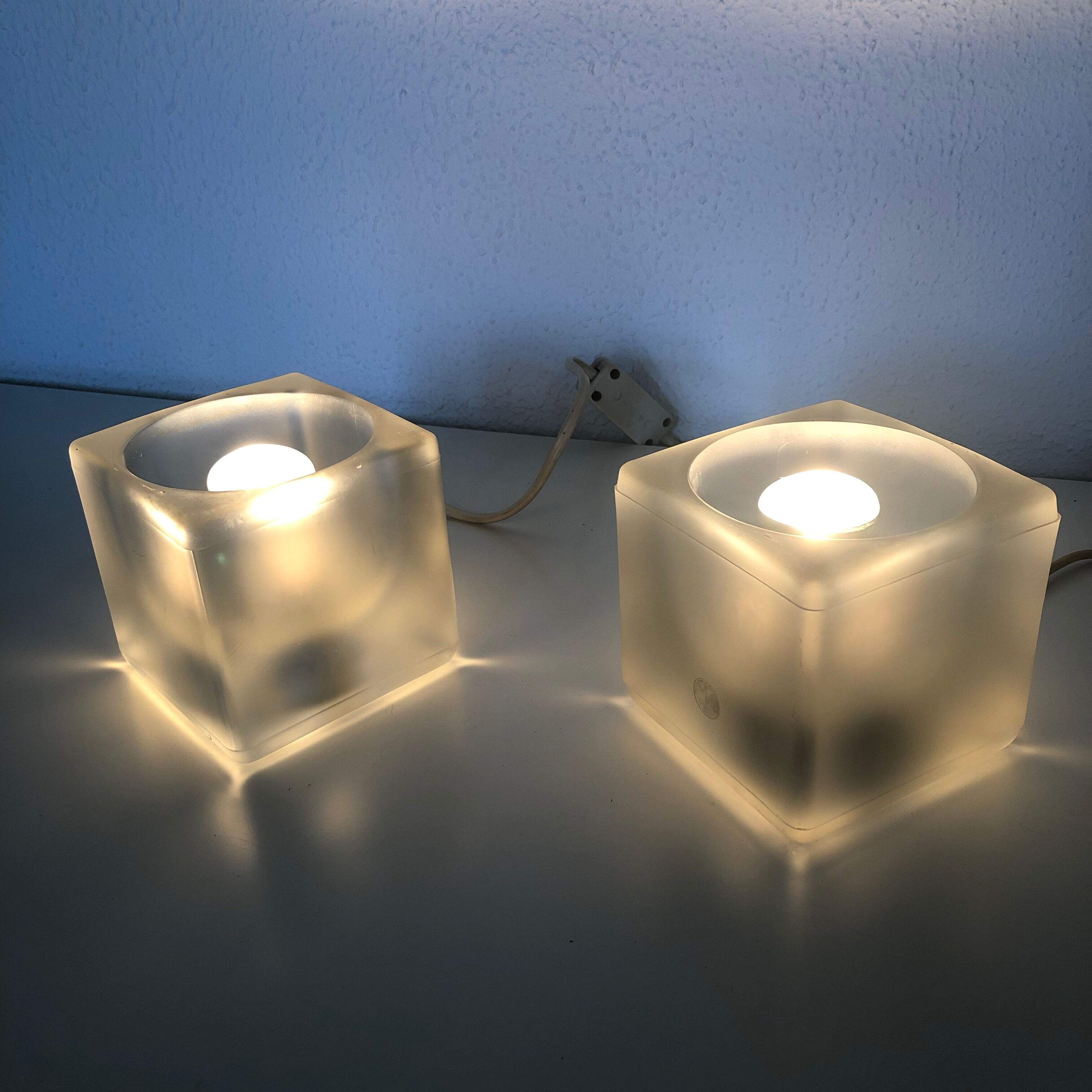 Pair lamps ice cubes Peill - Putzler - 1970