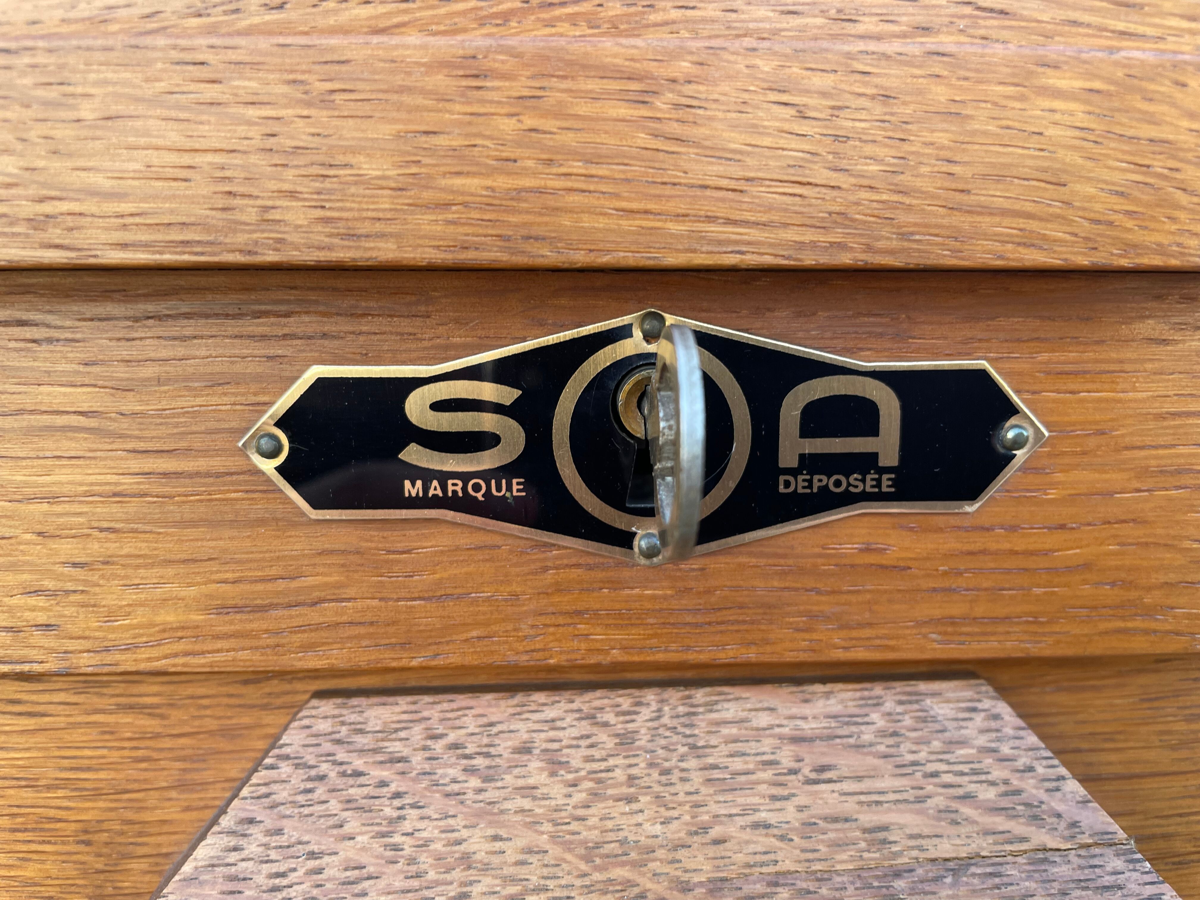 Notary's binder furniture in solid oak 1960