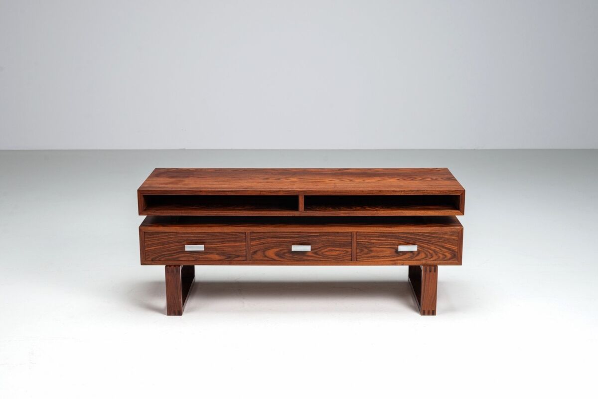 Mid-century modern floating media console in rosewood, Denmark, 1960