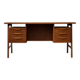 Freestanding teak desk, Denmark 60s/70s, vintage, mid-c mode