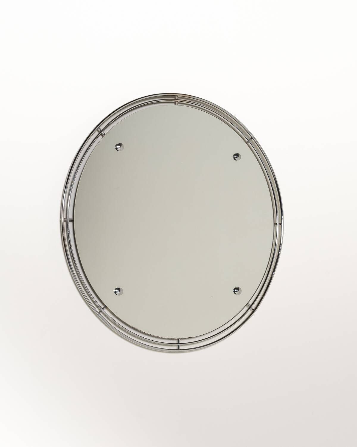 Chrome-plated metal wall mirror, second half of the 20th century