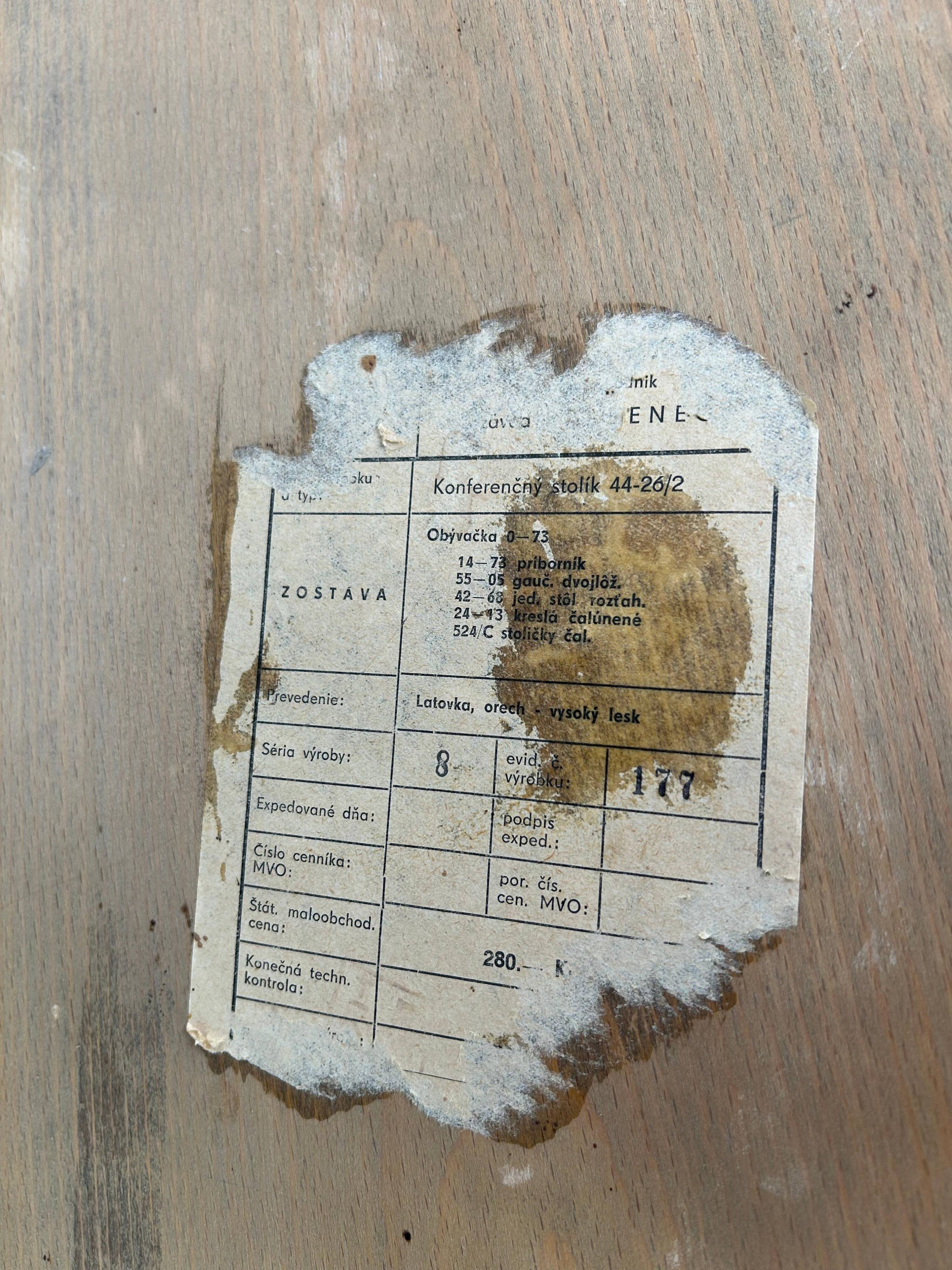 Mid-century modern crab coffee table by Jindřich Halabala for Tatra NP