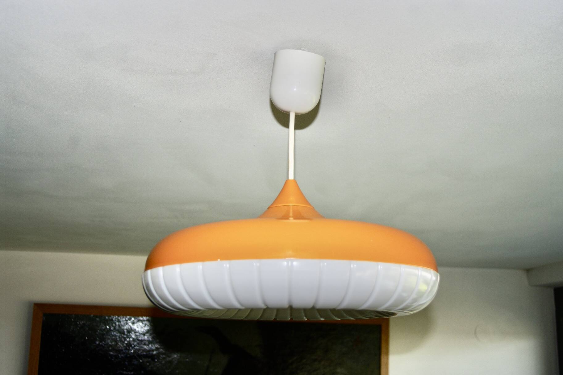 Vintage space age orange pendant pendant for siemens 1970