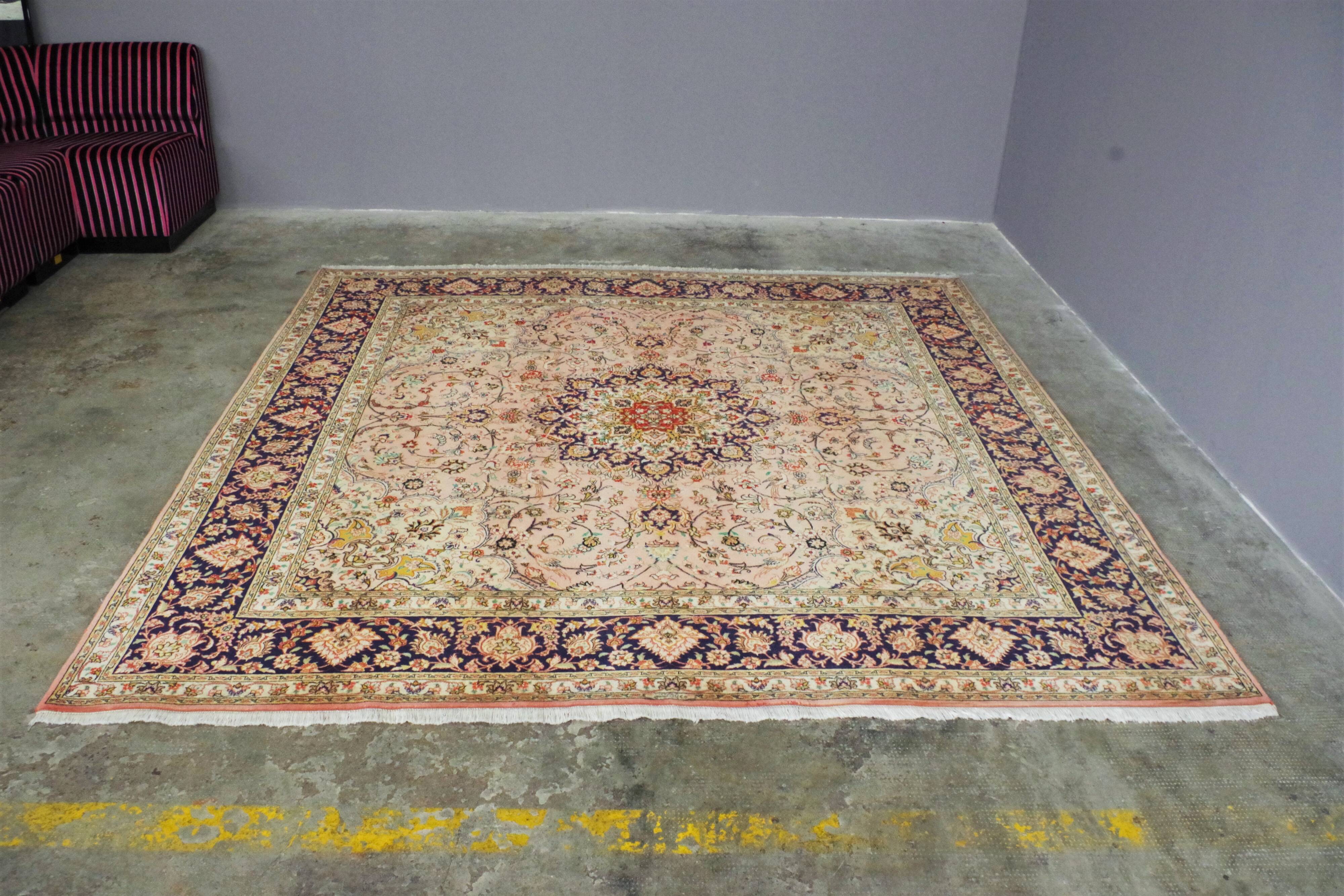 Fine Hand-knotted Tabriz Persian rug with fringes, Middle East, 2000s