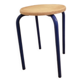 Vintage metal and wood stool