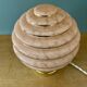 Vintage art deco globe table lamp in pink and gold Clichy glass