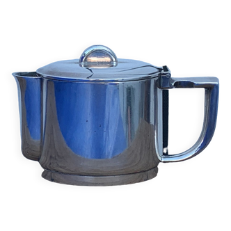 Art Deco teapot in silver metal, design Gio Ponti by Arthur Krupp Berndorf