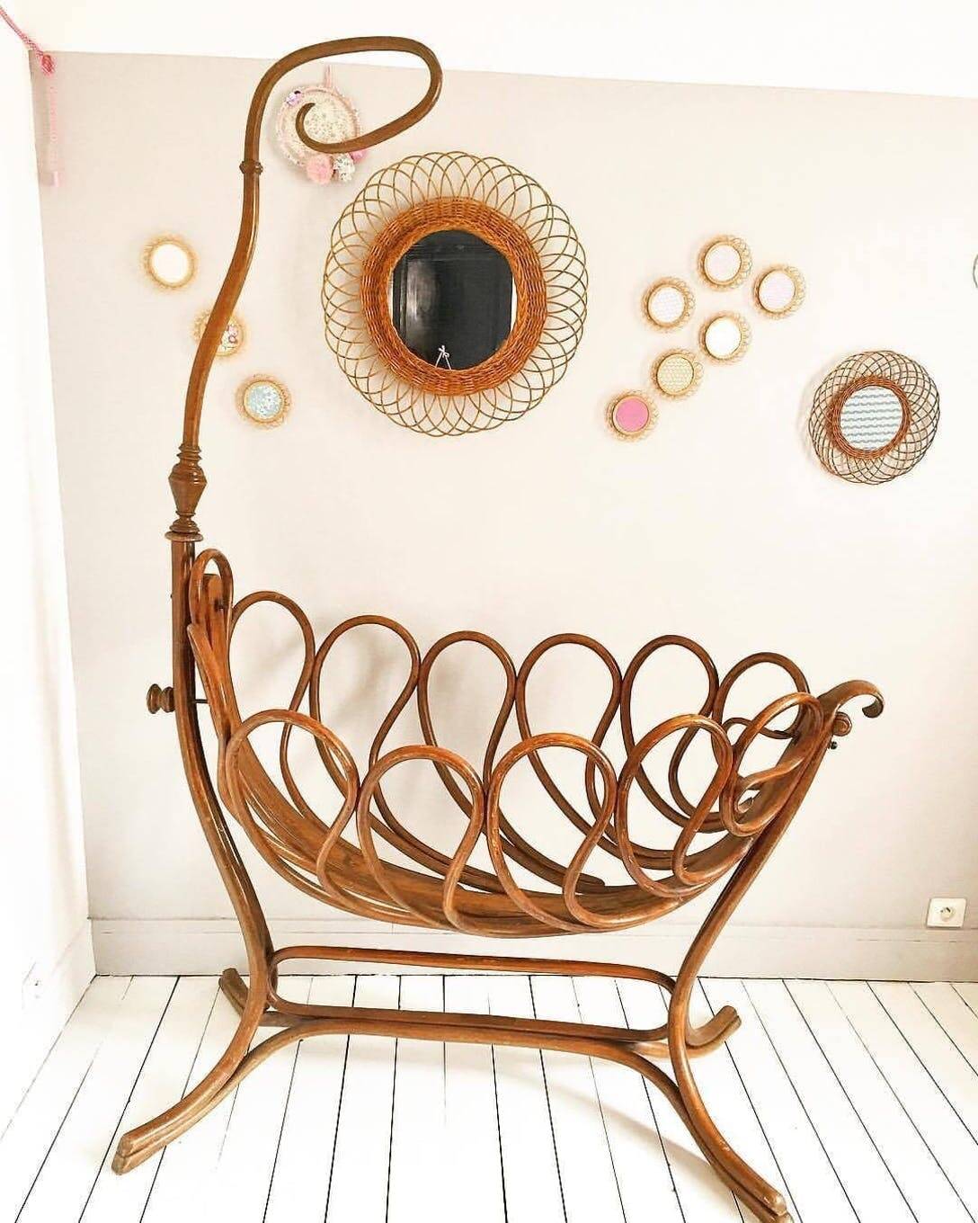 Vintage bentwood baby crib