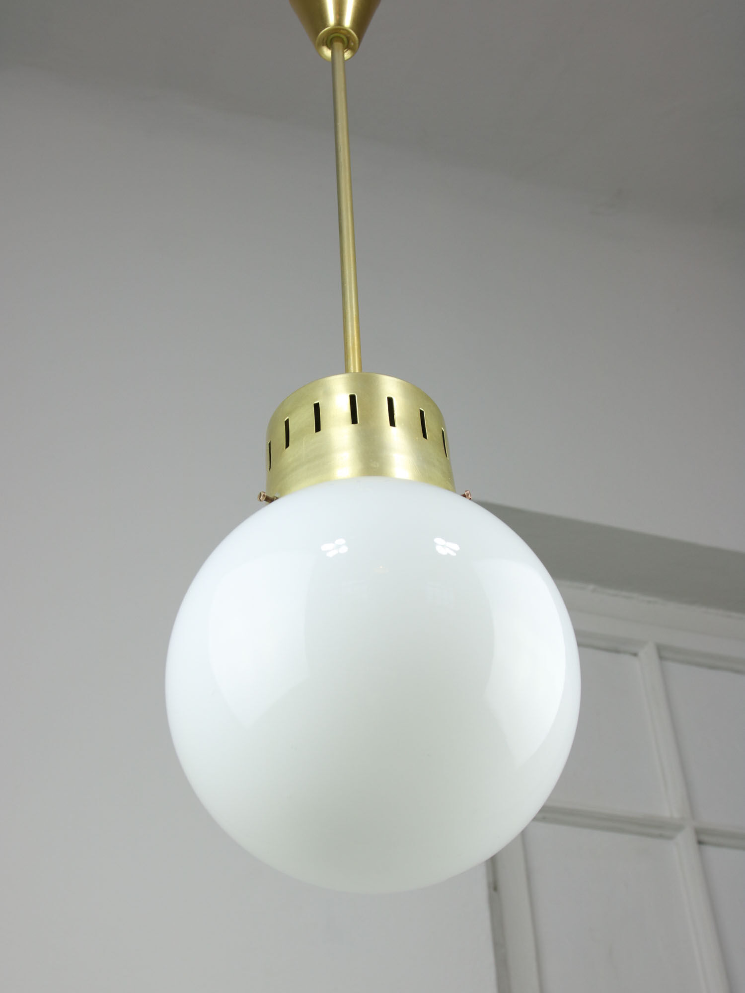 Mid-century modern opaline pendant lamp