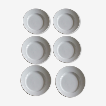 Lot of 6 flat plates in Gien earthenware