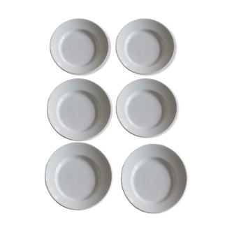 Lot of 6 flat plates in Gien earthenware
