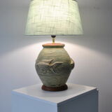 Ceramic lamp decorated fish in relief circa 1970