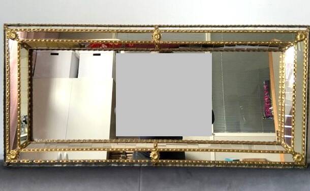 Old Faceted Beaded Mirror Venetian Style Vintage Design 60s/70s
