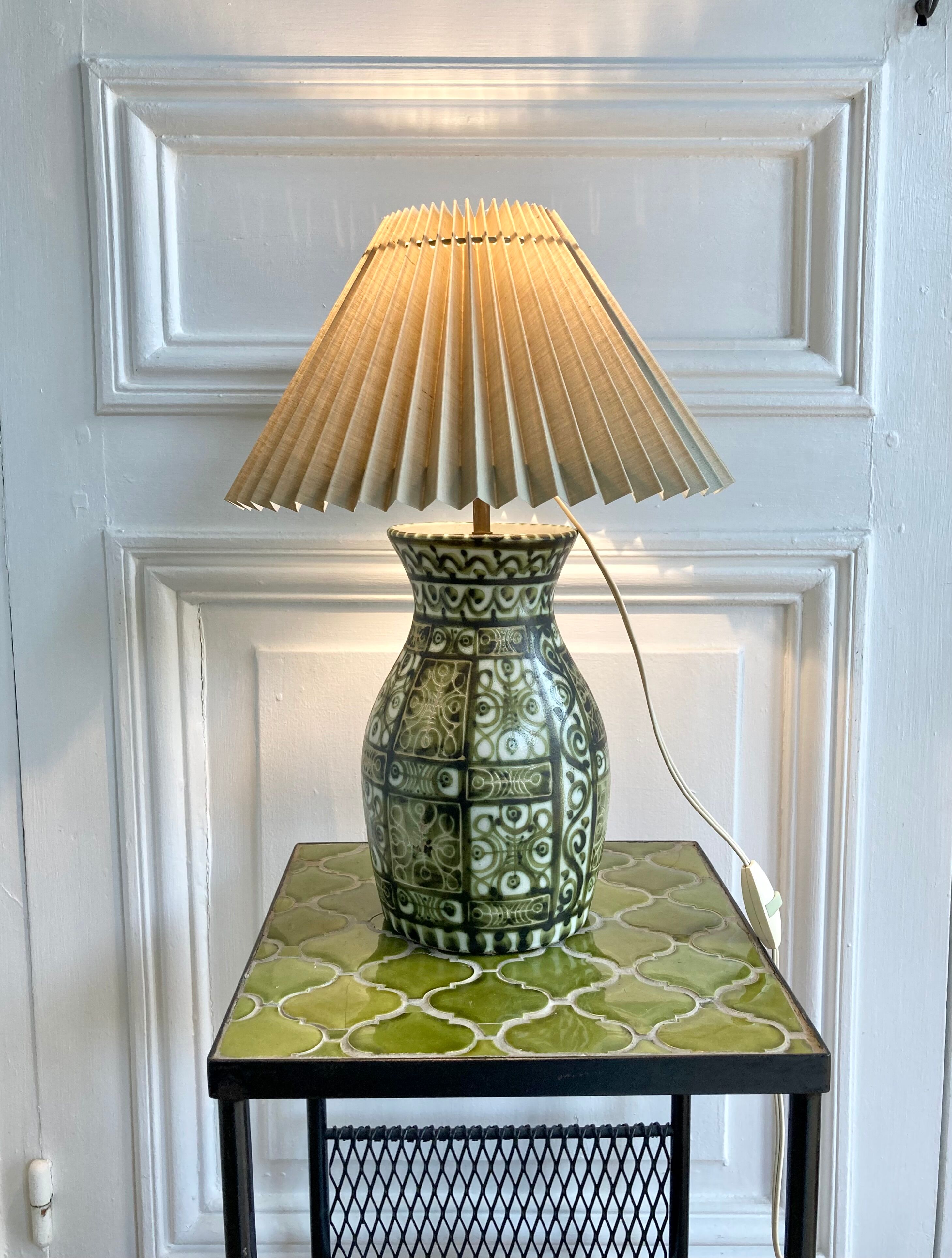 Ceramic lamp signed André Horellou 1960 Keraluc