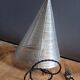 Conical stainless steel wire table lamp, vintage 80's