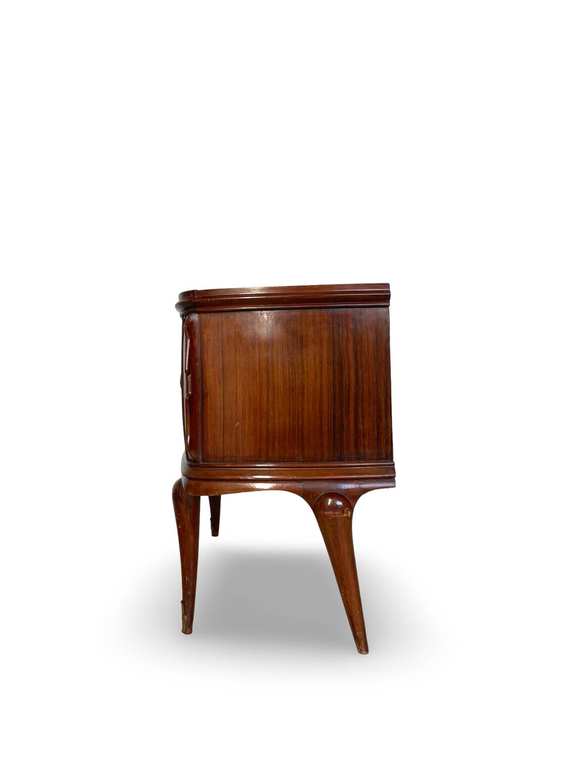 Tables de chevet plaquées en palissandre avec plateau en onyx vert