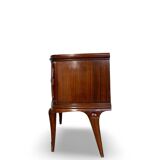 Tables de chevet plaquées en palissandre avec plateau en onyx vert