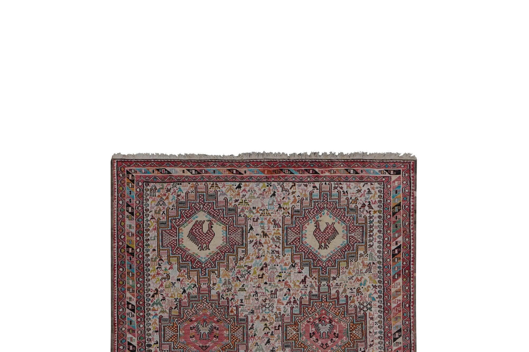 Kilim turc vintage tissé main 123x195 cm