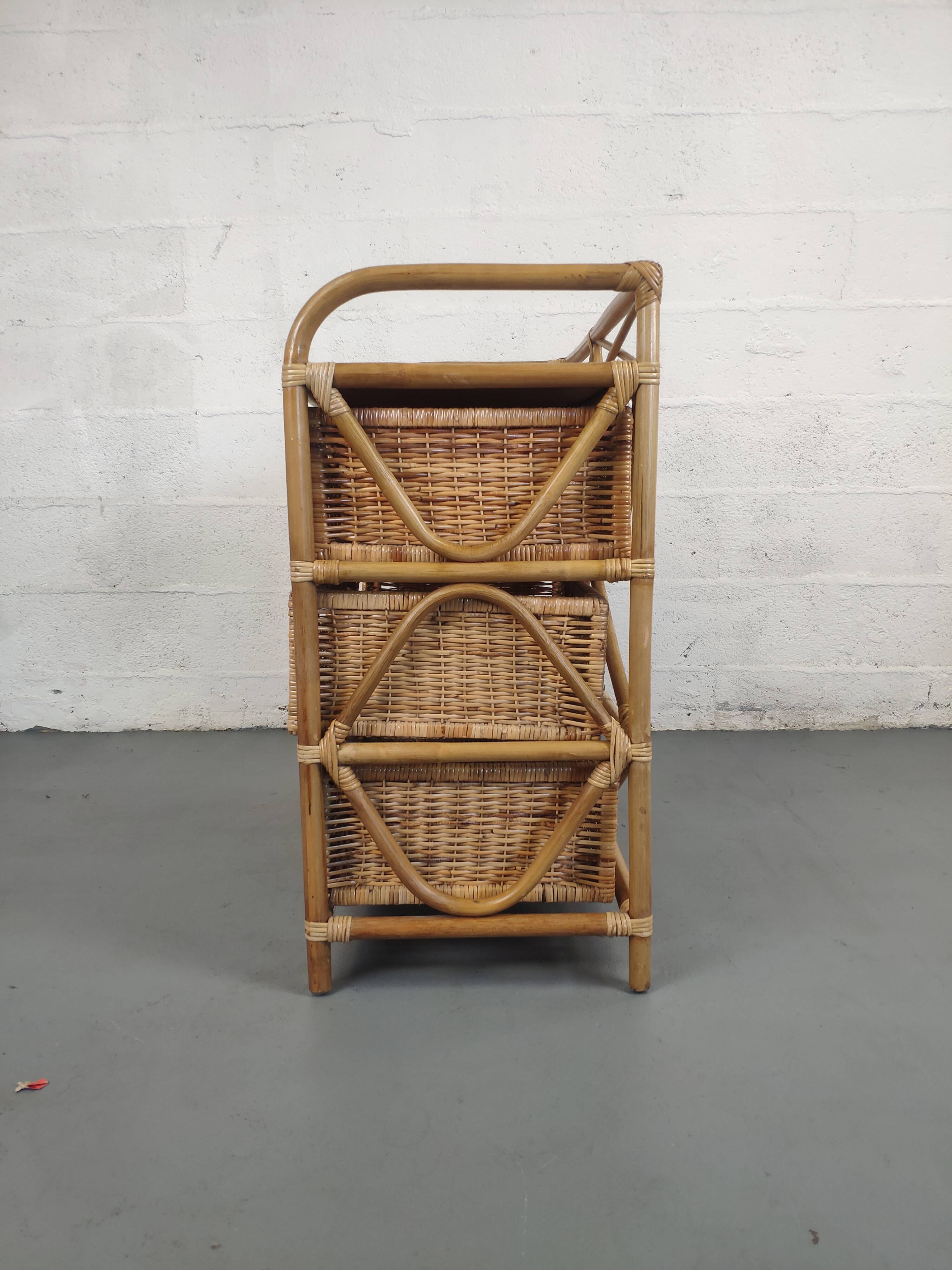 Rattan chest of drawers 4 drawers
