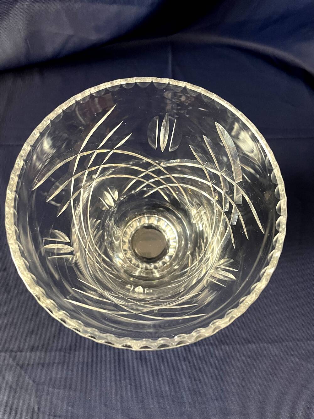 Crystal vase cut daum nancy france flared shape