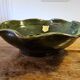 Green glazed terracotta poly-lobed bowl — Meyssac Art Pottery