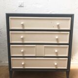 Painted wood chest of drawers