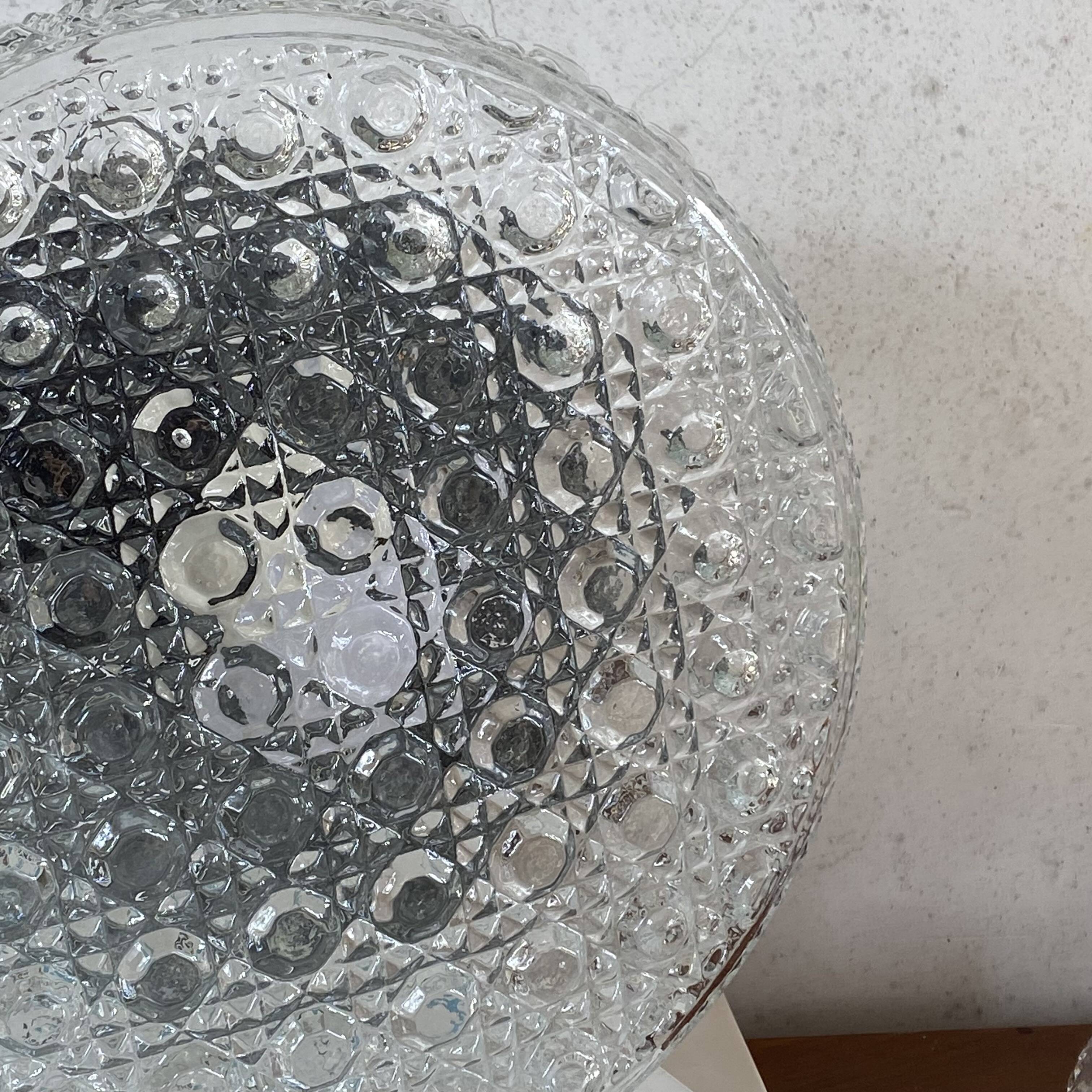 Grande applique murale plafonnier verre transparent 25 cm