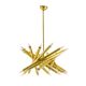 Pair of 24-light patinated brass chandeliers. 1980s.