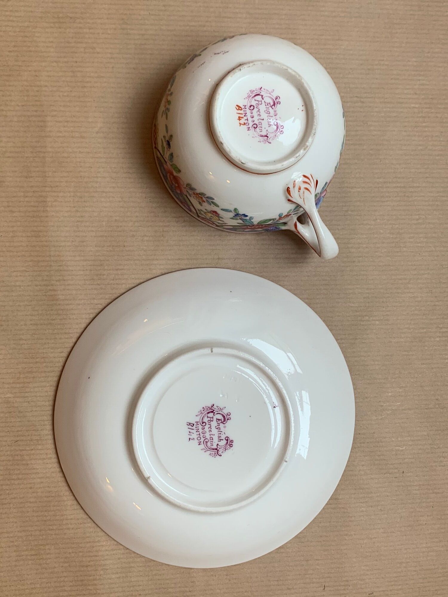 Minton English porcelain cup and sub-cup