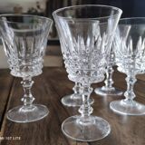 Lot de 5 verres à vin en cristal ciselé ancien