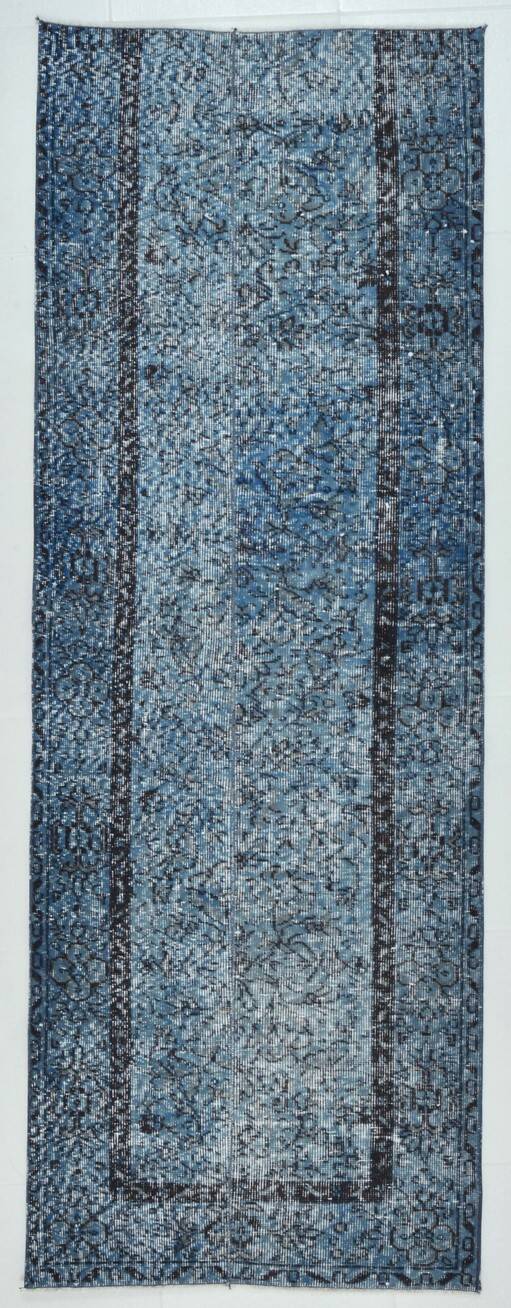 3x7 Navy Blue Vintage Runner Rug, 78x218Cm