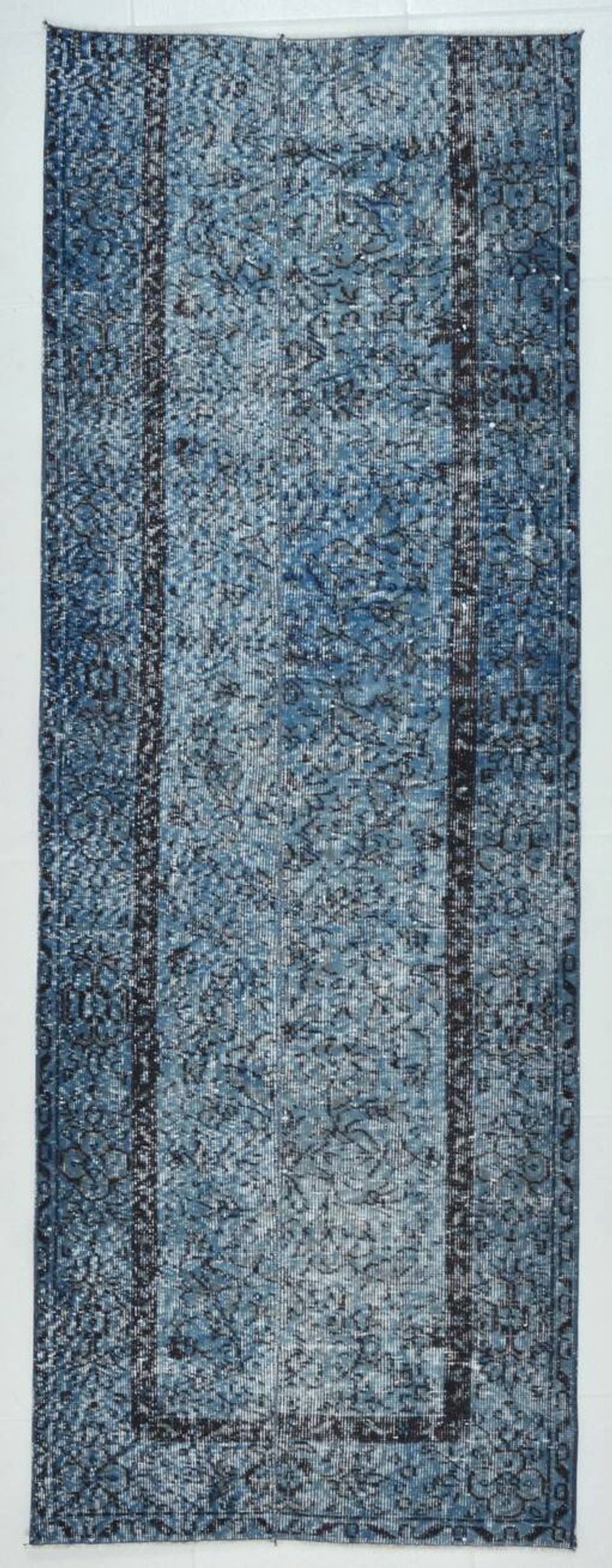 3x7 Navy Blue Vintage Runner Rug, 78x218Cm