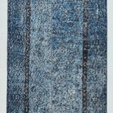 3x7 Navy Blue Vintage Runner Rug, 78x218Cm