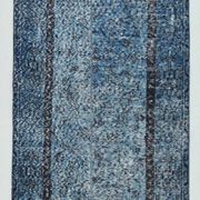 3x7 Navy Blue Vintage Runner Rug, 78x218Cm